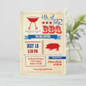 uitnodiging op 4 juli BBQ (Staand voorkant)