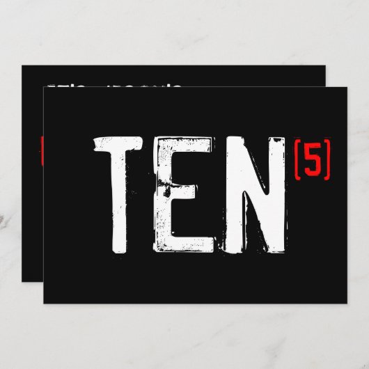 Uitnodiging op 50e verjaardag - Tien (keer 5!) (Voorkant / Achterkant)