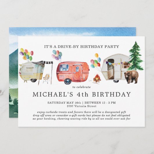 Uitnodiging op dag van dag tot dag van sociale afv (Voorkant / Achterkant)