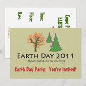 Uitnodiging op de Dag van de Aarde (Voorkant / Achterkant)