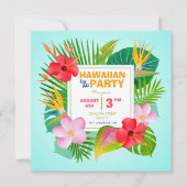Uitnodiging op het Luau-plein Hawaiian (Voorkant)