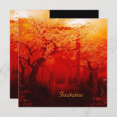 Uitnodiging Oriental Red Gold Brug (Voorkant / Achterkant)