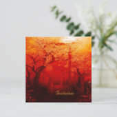 Uitnodiging Oriental Red Gold Brug (Staand voorkant)