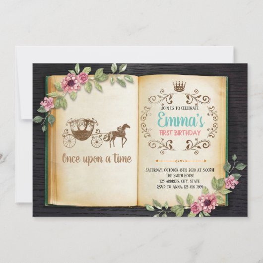 Uitnodiging oud-boeken-themafeest (Voorkant)