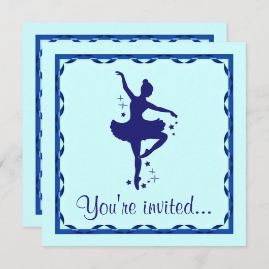 Uitnodiging overweging: Ballerina in Blauw (Voorkant / Achterkant)