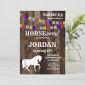 Uitnodiging paarden verjaardagsfeestje (Staand voorkant)