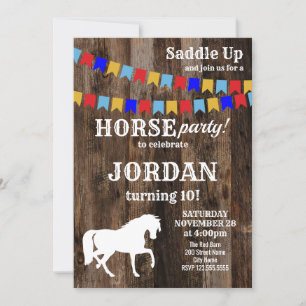 Uitnodiging paarden verjaardagsfeestje