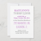 Uitnodiging Paarse Chevron Gymnast (Achterkant)