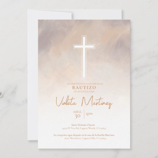 Uitnodiging Paarse Doopfeest (Voorkant)