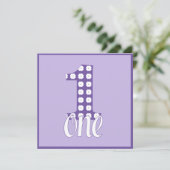 Uitnodiging Paarse partij één (Staand voorkant)