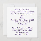 Uitnodiging Paarse partij voor partij bij Afstudee (Achterkant)