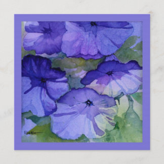 Uitnodiging Paarse Petunia Tea Party