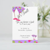 Uitnodiging Paarse Polka Dot Divorce (Staand voorkant)