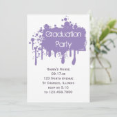 Uitnodiging Paarse verfpartij (Staand voorkant)