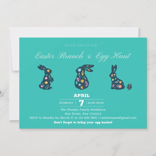 Uitnodiging Paasfeest Pasabrun & Eierjacht  (Voorkant)