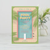Uitnodiging Palm Pool Party (Staand voorkant)