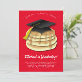 Uitnodiging Pancake Brunch Graduy Party (Staand voorkant)