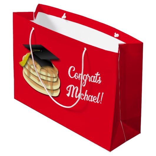 Uitnodiging Pancake Brunch Graduy Party Groot Cadeauzakje (Achterkant Gekanteld)