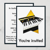 Uitnodiging: Piano-overweging met ster Kaart (Voorkant / Achterkant)