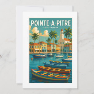 Uitnodiging Pointe-à-Pitre – Vintage kaart Guadelo