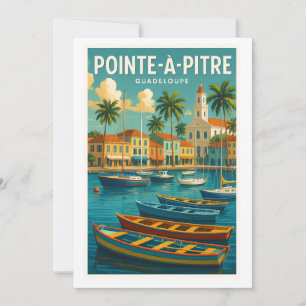 Uitnodiging Pointe-à-Pitre – Vintage kaart Guadelo