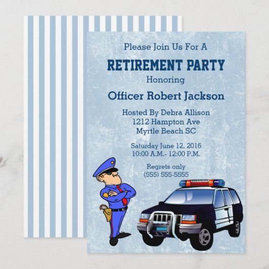 Uitnodiging politieambtenaar (Voorkant / Achterkant)