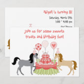 Uitnodiging  ponies Horse Birthday (Voorkant / Achterkant)