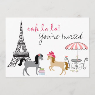 Uitnodiging ponies Paris Horse Birthday