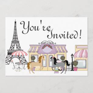 Uitnodiging ponies Paris Horse Birthday