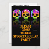 Uitnodiging - POP ART SKULLS (Voorkant / Achterkant)