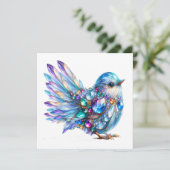 Uitnodiging Precious Bling Birds Thema (Staand voorkant)