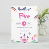 Uitnodiging - Princess Thema- Pas naam leeftijd aa (Staand voorkant)