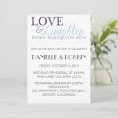 Uitnodiging proefhuwelijk met Liefde & Lach (Staand voorkant)