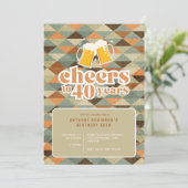 Uitnodiging "Proost 40 jaar" geometrisch (Staand voorkant)