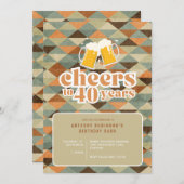 Uitnodiging "Proost 40 jaar" geometrisch (Voorkant / Achterkant)