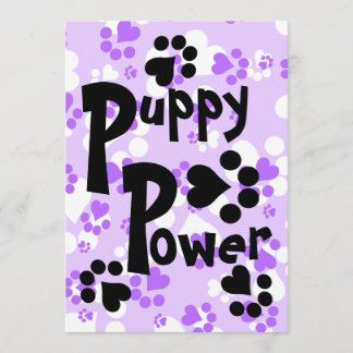 Uitnodiging - Puppy Power - Puppy Paw Prints