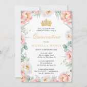 Uitnodiging Quinceañera Roze Para Editar En Españo (Voorkant)