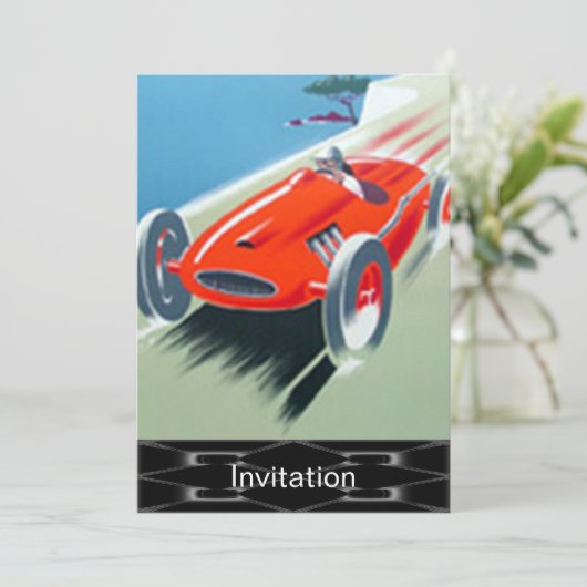 Uitnodiging raceauto (Staand voorkant)