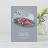 Uitnodiging raceauto (Staand voorkant)