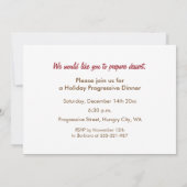 Uitnodiging rendierprogressief diner (Achterkant)