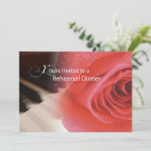 Uitnodiging, repetitie diner, Piano Roos Anniversa Kaart (Staand voorkant)