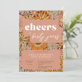 Uitnodiging Retro 40e verjaardag (of elke leeftijd (Staand voorkant)