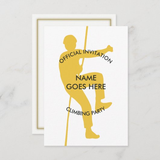 Uitnodiging  rockbeklimmer (Voorkant / Achterkant)
