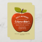 Uitnodiging Rode Apple Teacher's Retirement Party (Voorkant / Achterkant)