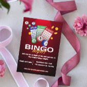 Uitnodiging Rode Donkere Bingo Avond Feest