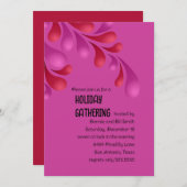 Uitnodiging Rode en Roze Vlekte Pluimvee Partij (Voorkant / Achterkant)