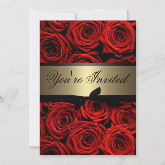 Uitnodiging Rode Roses Graduation Party (Voorkant)