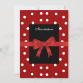 Uitnodiging Rode Zwarte Spots Witte Rode Bogen (Voorkant)