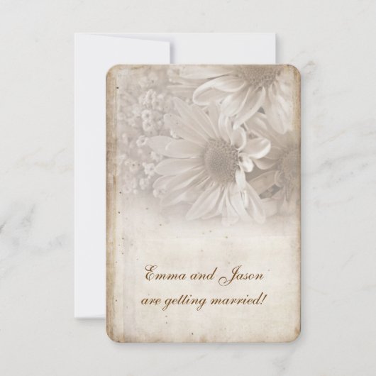 Uitnodiging Romantic Daisy Engagement Party (Voorkant)