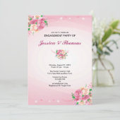 Uitnodiging Romantic Wedding Engagement Party (Staand voorkant)